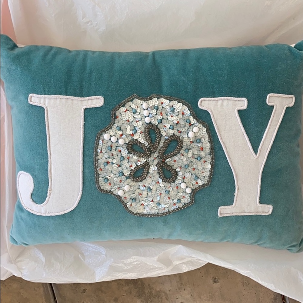 Pier 1 Beachy JOY pillow for Christmas